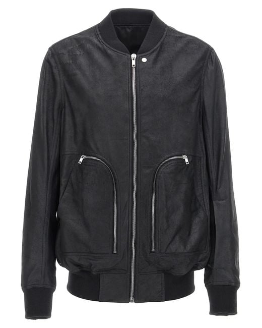 Rick Owens Black 'Bauhaus Flight' Bomber Jacket for men