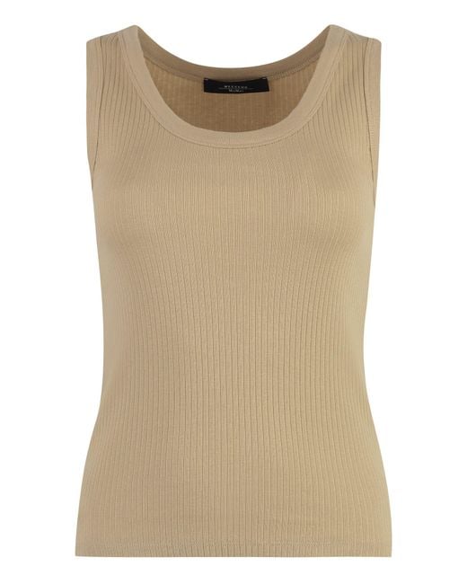 Weekend by Maxmara Natural Multic Cotton Tank Top