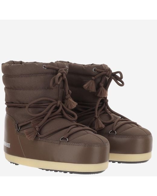 Moon Boot Brown Nylon Ankle Boots Polyamide