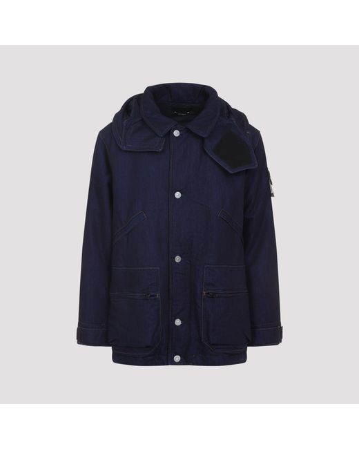 Stone Island Blue Hooded Jacket for men