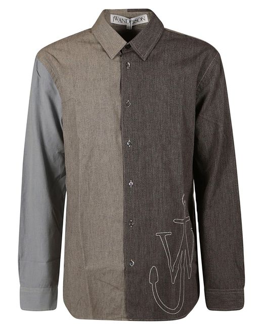 J.W. Anderson Gray Anchor Classic Fit Patchwork Shirt for men