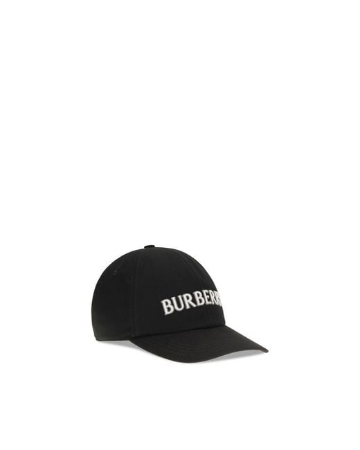 Burberry Black Cotton Cap (Baseball Hat) for men