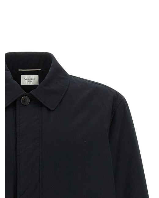 Saint Laurent Blue Cotton Shell Jacket Clothing for men