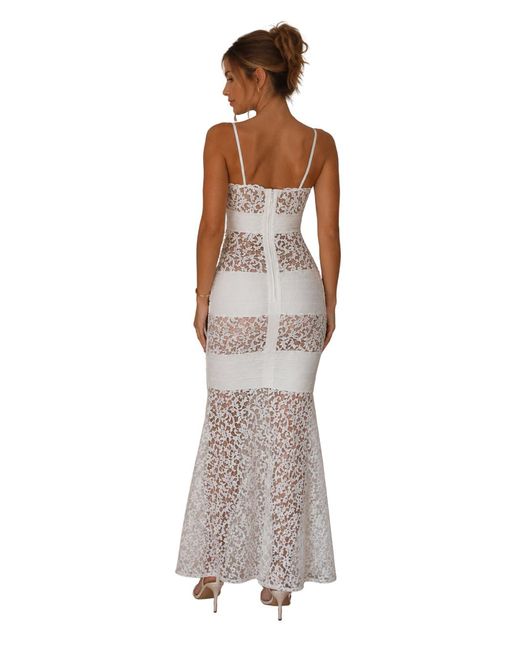 Hervé Léger White Long Dress Marielle Gown
