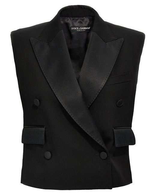 Dolce & Gabbana Black Dolce & Gabbana Double-Breasted Tuxedo Vest