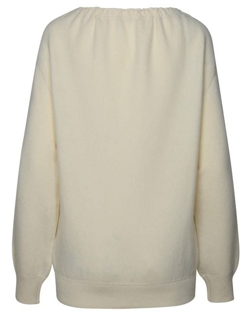 Jil Sander White Cashmere Sweater