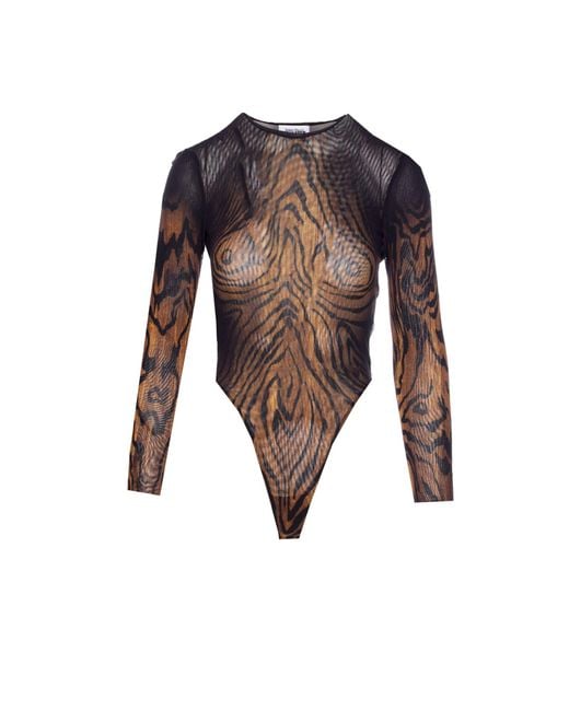 Jean Paul Gaultier Blue The Wood Print Longsleeves Top