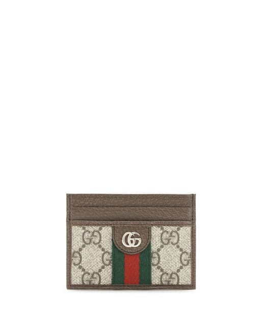 Gucci White Card Holder Ophidia Gg Supreme Canvas Fabric Make Up Bags