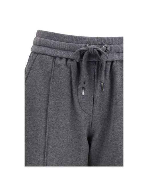 Brunello Cucinelli Gray Cotton Athletic Pants