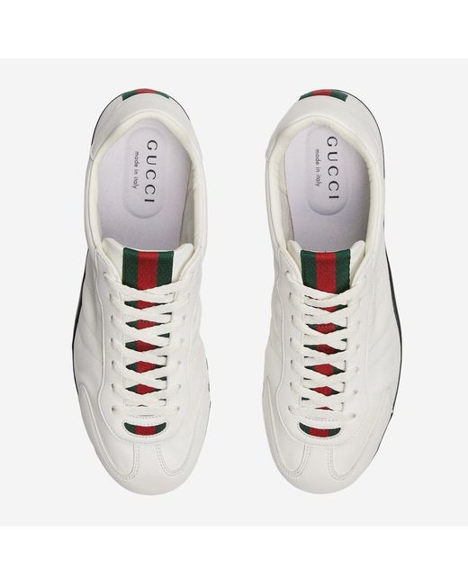 Gucci White Leather Shift Sneakers Trainers for men