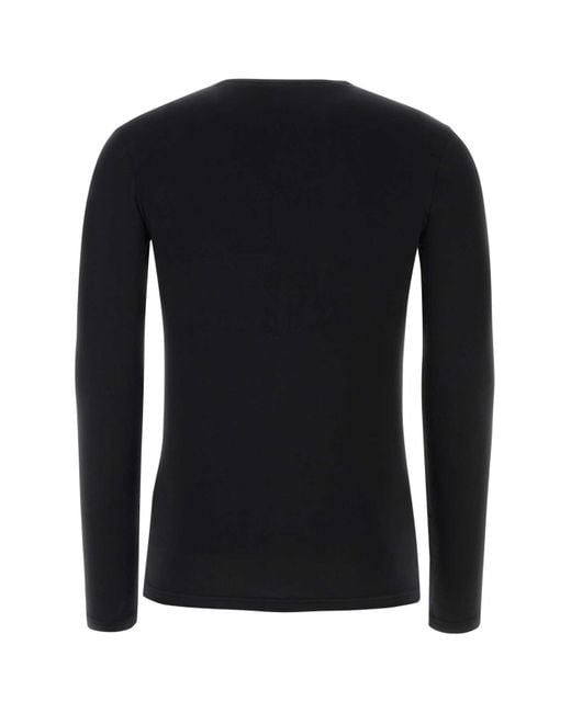Versace Black Cotton Stretch T-shirt for men