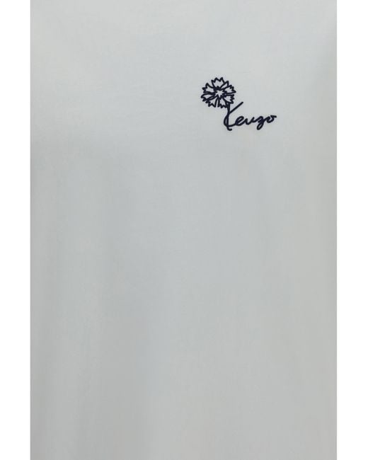 KENZO Gray Tulip Embroidered Cotton T-Shirt T-Shirts for men