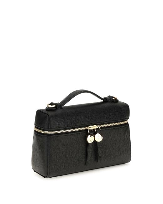 Tory Burch Black Top Handle Bag Romy Slim Calf Leather Shoulder