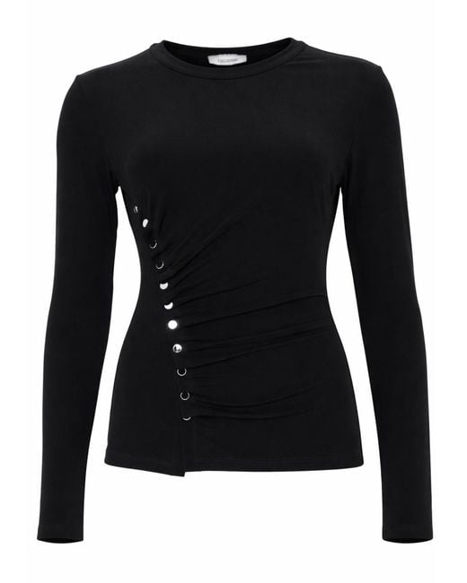 Rabanne Black Button-Front Top Viscose Tops