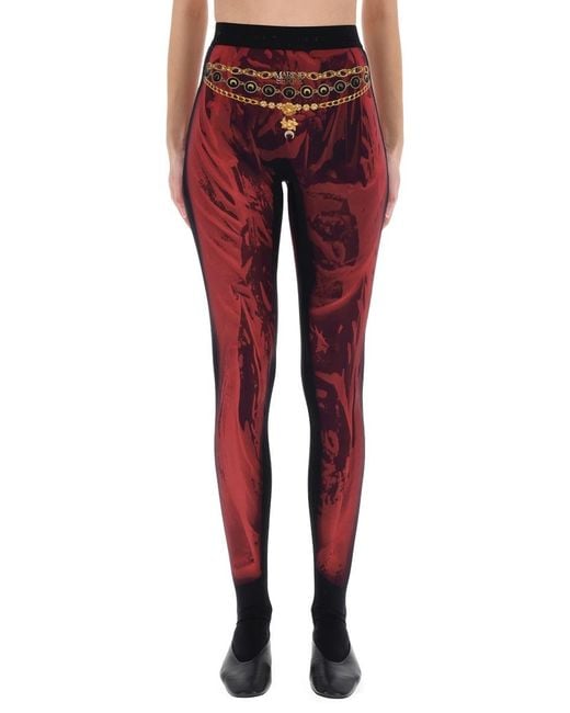MARINE SERRE Red Wet Nuisette Leggings