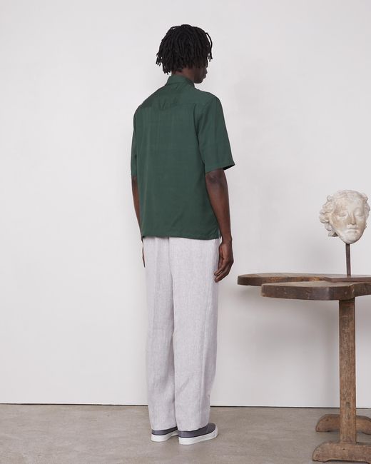 Officine Generale Green Floral Motif Shirt for men