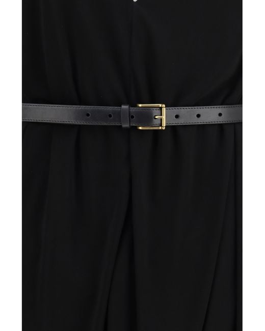 Loewe Black Dress Draped Viscose