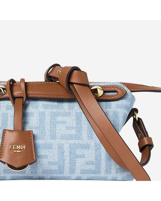 Fendi Blue Mini By The Way Soft Bag Cotton Shoulder