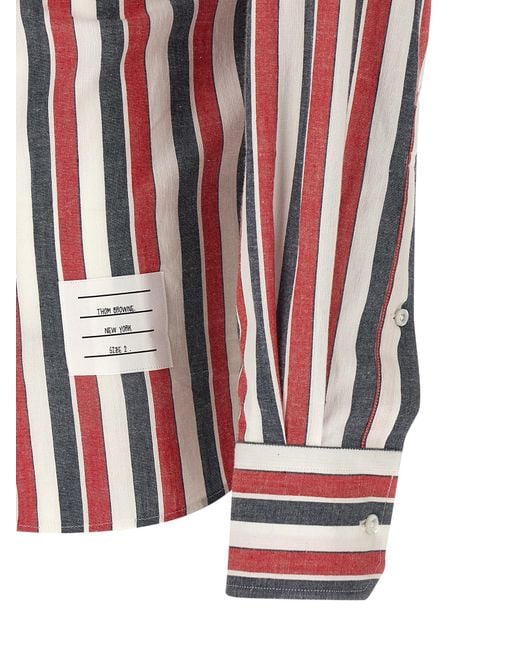 Thom Browne Red Madras Cotton Shirt for men