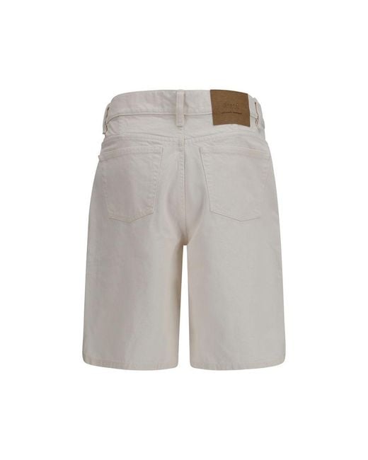 AMI Gray White Cotton Bermuda Shorts for men