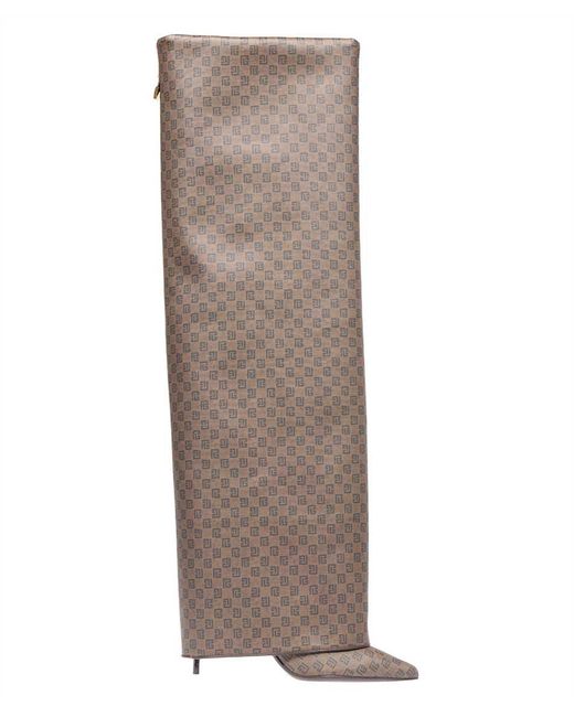 Balmain Brown Over-The-Knee Boots