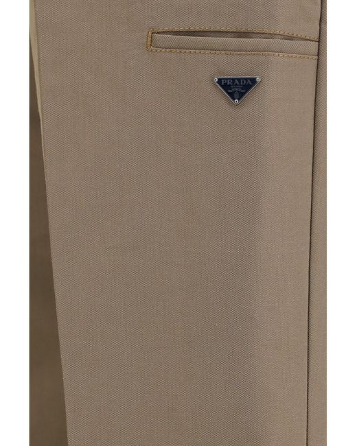 Prada Natural Technical Wide-Leg Pants Canvas Cotton; Polyamide for men