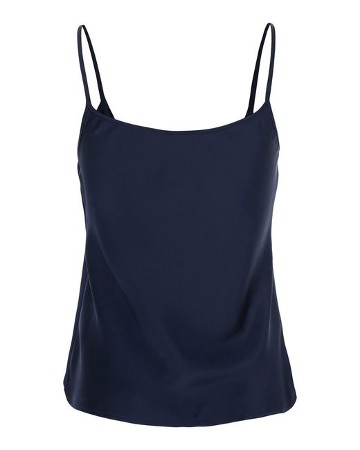 Le Plain Blue Top With Spaghetti Straps