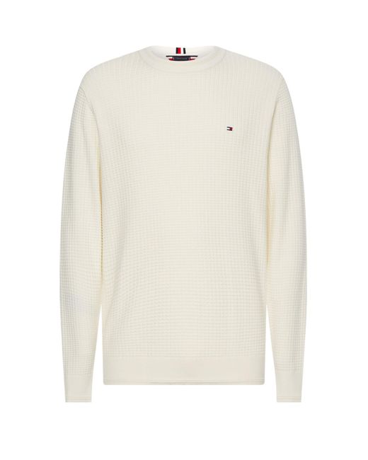 mens white tommy hilfiger jumper, heavy 