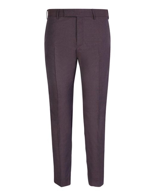 PT Torino Purple Wool Trousers for men