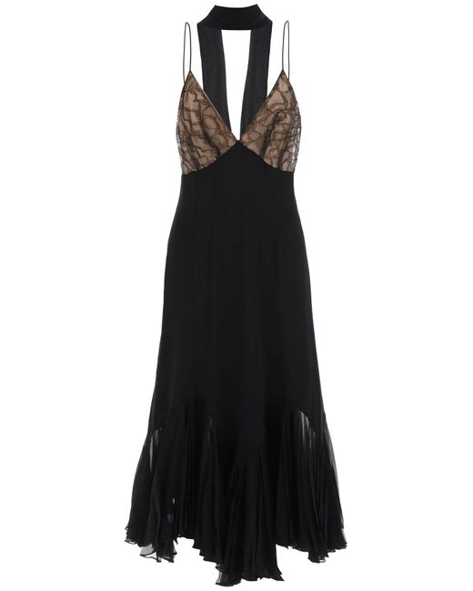 Khaite Black Candita Satin-texture Silk Maxi Dress