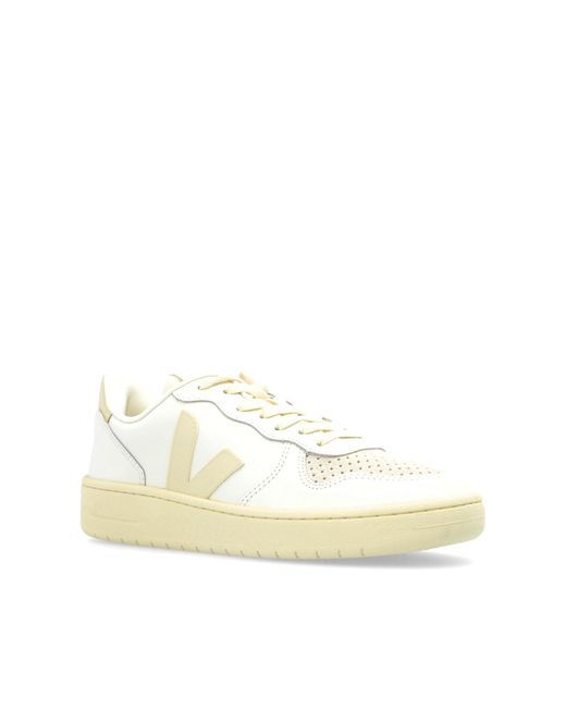 Veja White Sports Shoes 'V-10 Prime Leather' for men