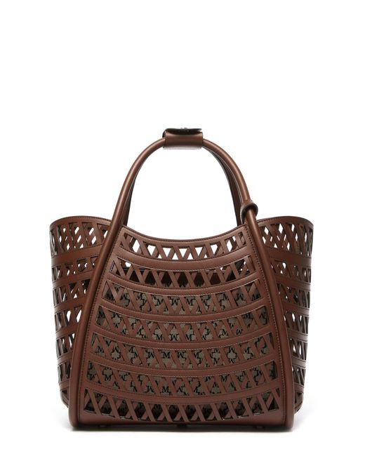 ハンドバッグ Max Mara Marines Weaving Perforated Leather Handbag Max Mara Marines Weaving Perforated Leather Handbag With
