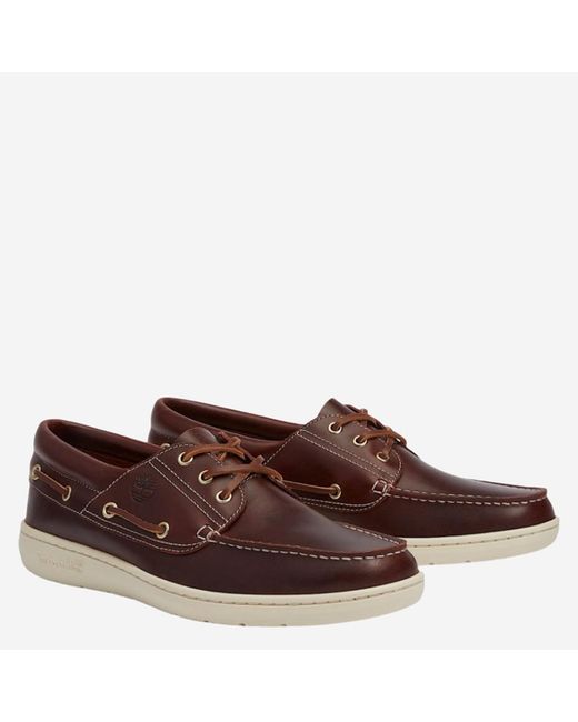 Timberland Brown Loafers Classic Boat Leather for men