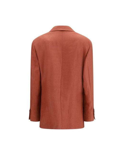 Brunello Cucinelli Brown Multicolor Linen Blazer