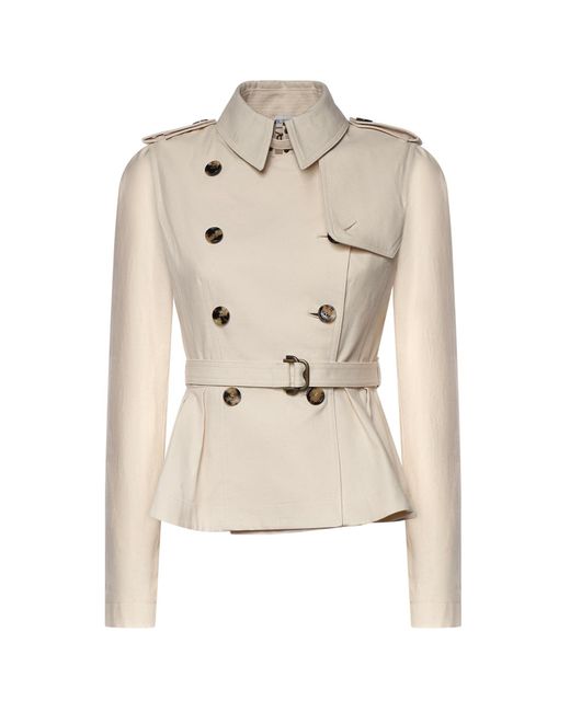 Burberry Natural Jackets Cotton