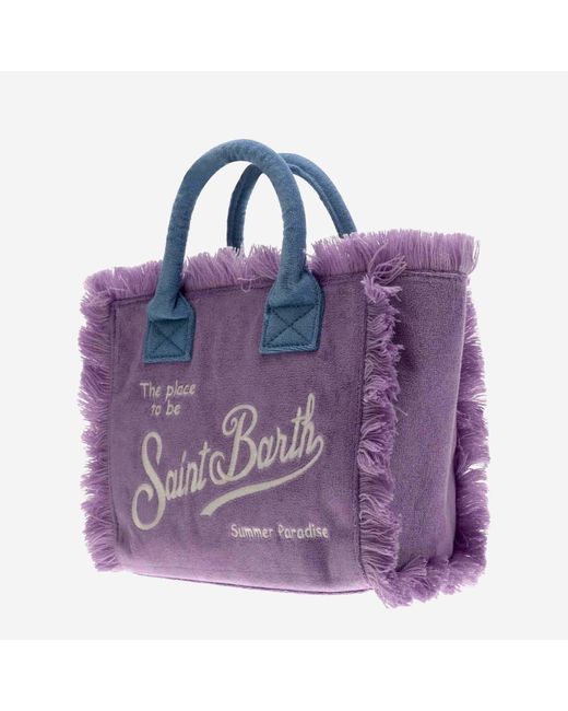 Mc2 Saint Barth Purple Colette Tote Bag With Logo