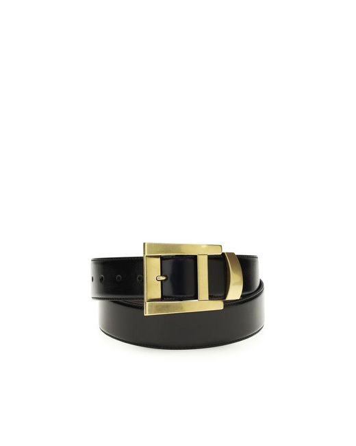 Versace Black Calf Leather Bos Taurus Regular Belt for men