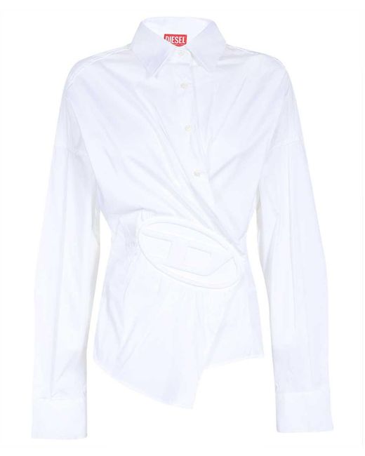 DIESEL White Asymmetric Shirt