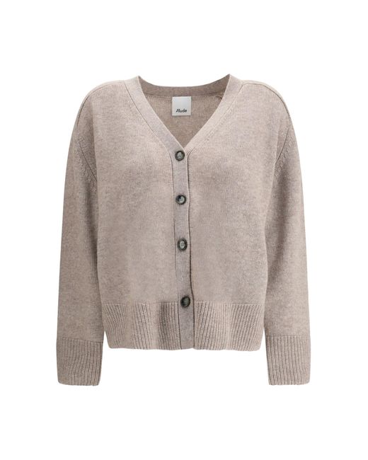 Allude Multicolor Wool And Cashmere Cardigan
