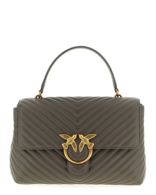 Pinko Metallic Big Lady Love Bag Puff Large Handbag