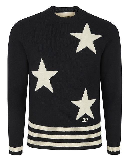 Valentino Garavani Black Maglia Girocollo, Regular, Fin. 7 for men