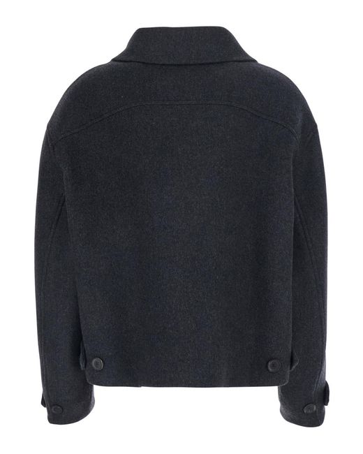 Semicouture Black Wool Jacket Jeanie Coat