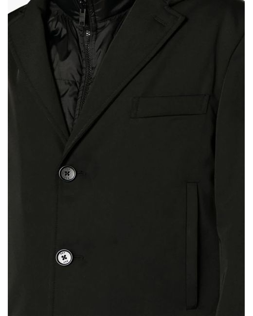 Fay Black Double Coat Stretch for men