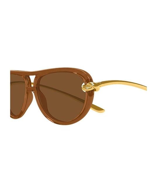 Bottega Veneta Brown Sunglasses Metal (Other) Eyewear