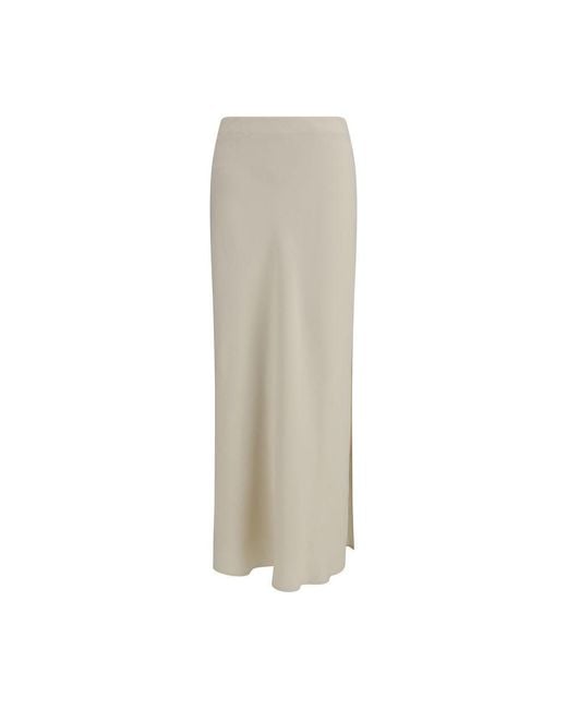 Brunello Cucinelli Natural Viscose Long Skirt
