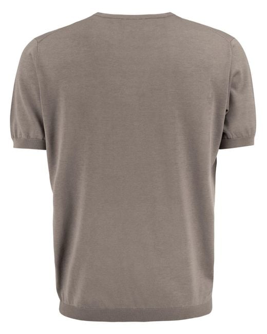 Kangra Gray Silk And Cotton Shaved Sweater for men