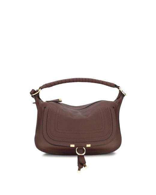 Chloé Brown Shoulder Bag Marcie Calf Leather