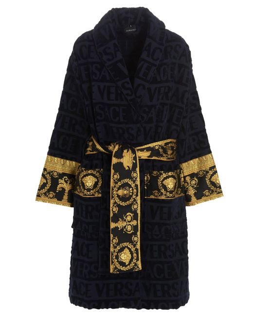 Versace Logo Bathrobe in Black Lyst