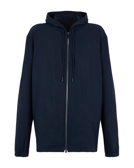 Boss Blue Hooded Sweatshirt Polyester for men