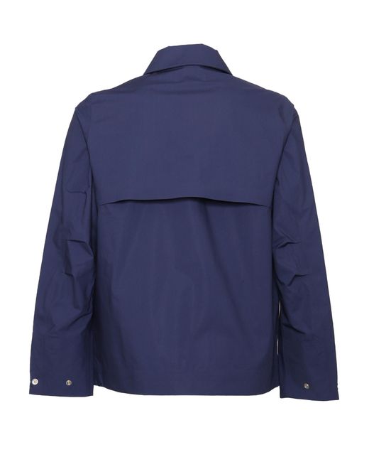 K-Way Blue Orion 3L Poplin Down Jacket Cotton Nylon Short Puffer for men